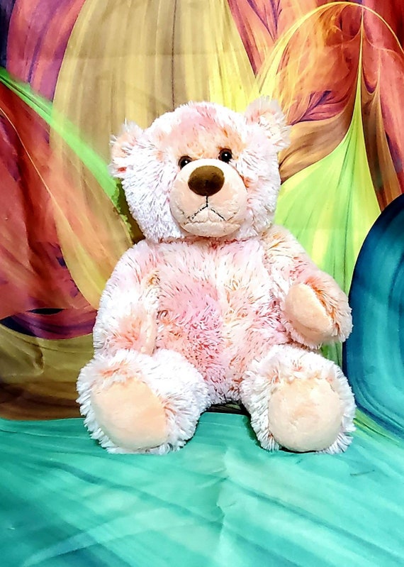 Build A Bear Orange Sherbet Swirl Teddy Plush Fluffy Frosted