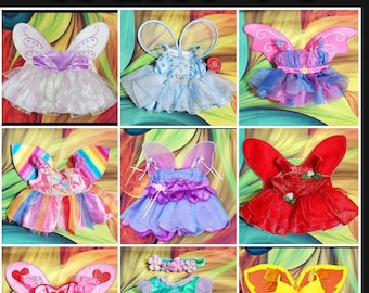 Build A Bear Outfit Shirt Shorts Denim Fairy Butterfly Friends Fur All Seasons Costume Teddy Bear Clothes Lot 91