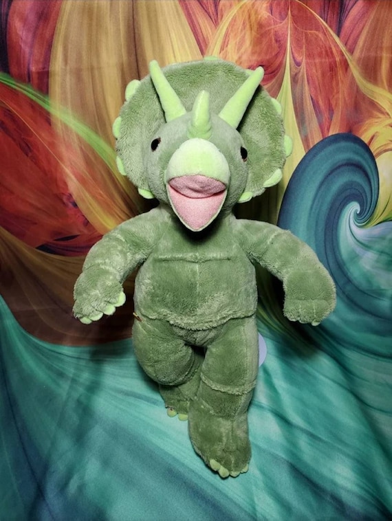 18 Build a bear Workshop Green Triceratops Dinosaur Plush Stuffed