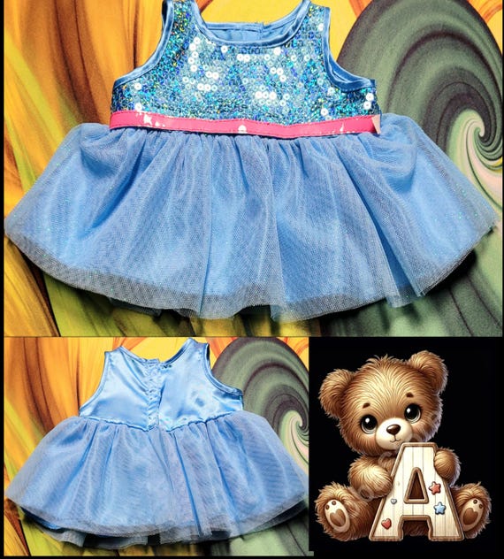 build a bear dress blues Shirt Skirt Pants Shorts Costume Girl Boy Clothes Outfit Lot 20 Blue evening dress Color:As Photo( red ) White Love Reign Lace This extra