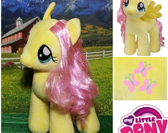 Build A Bear Fluttershy My Little Pony Pegasus MLP Plush Yellow Pink Butterfly