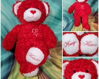 16" Red Build A Bear Valentine's Day Hugs Kisses Hearts BABW Stuffed Plush B14