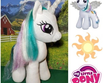 Build-A-Bear My Little Pony Princess Celestia White Plush Unicorn Stuffed BABW