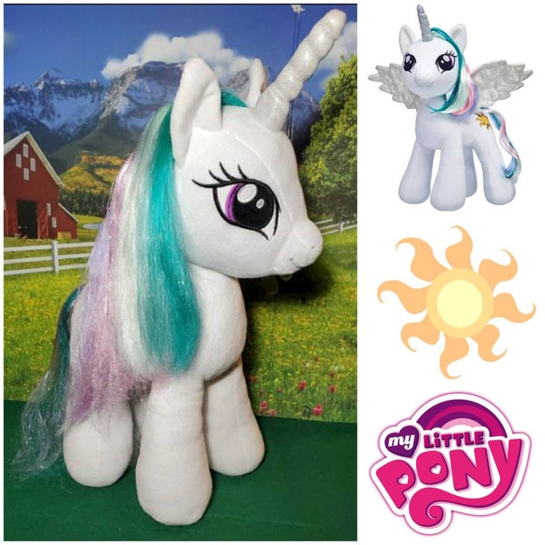 Build-A-Bear My Little Pony Princess Celestia White Plush Unicorn Stuffed BABW