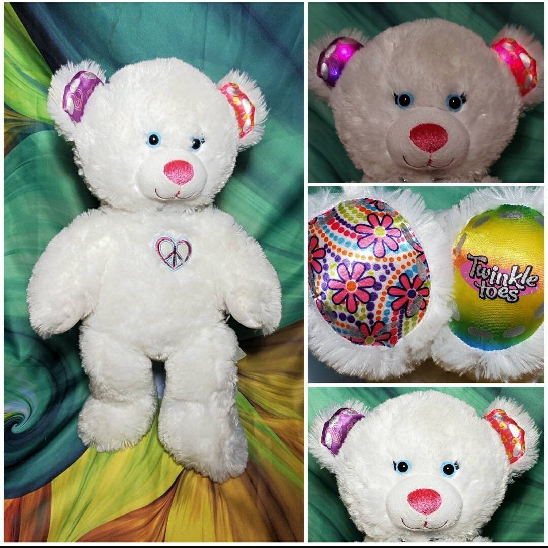 Build a Bear Twinkle Toes Plush 16 Peace Heart BABW Light up Plush. B137 Etsy