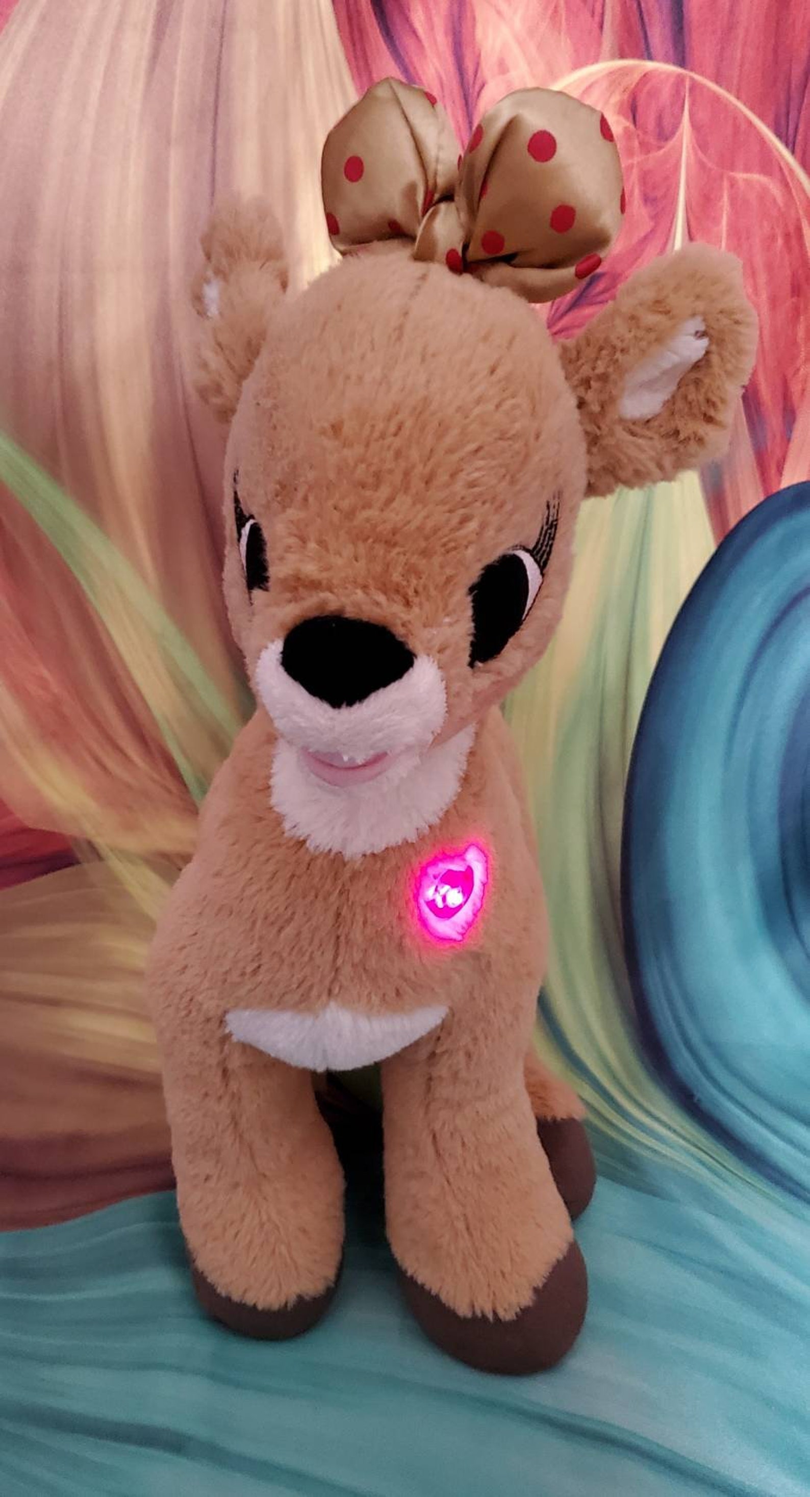 Rudolph Clarice Reindeer Christmas Build-a-bear Plush Lighted Heart 15 ...