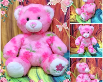Build-a-bear Pastel Rose Bouquet Plush Teddy Bear 12