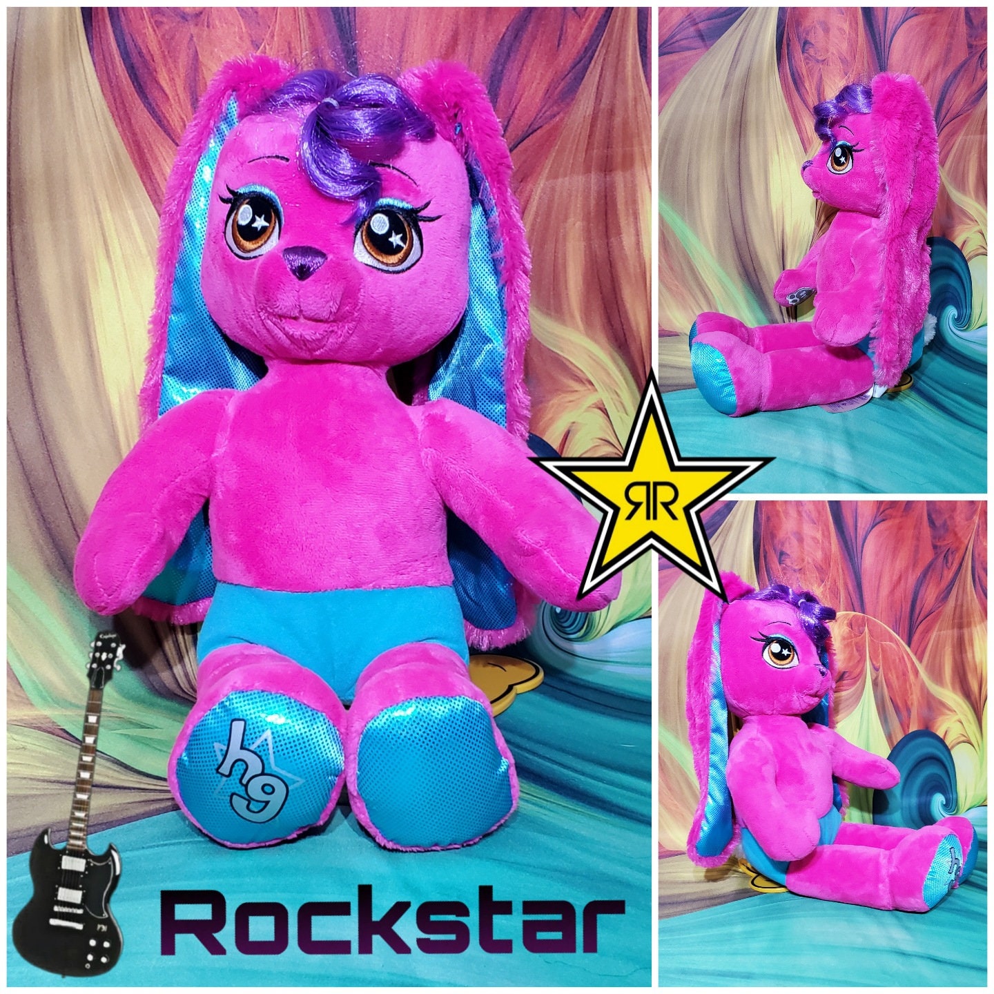 Build A Bear Honey Girls Risa Pink Bunny Rabbit Rock Star 2017
