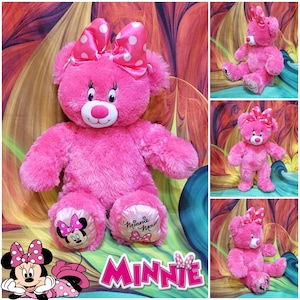 Build a Bear Disney Minnie Mouse Pink Stuffed Plush 16" BABW Teddy With Bow