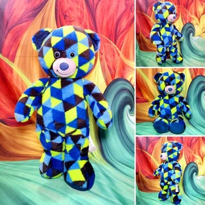 Build A Bear GAMER 17&quot; Teddy Game On Green Blue Stuffed Plush. B135