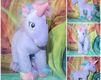 Build A Bear Lavender Rainbow Fairy Friends Unicorn 16" Stuffed BAB Purple Plush