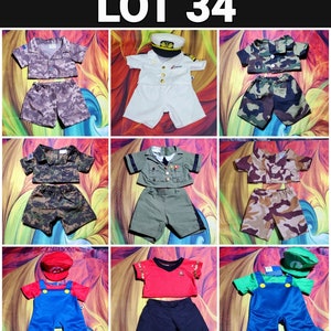 Build A Bear Camouflage Camo Outfit Military Shirt Shorts Mario Luigi Teddy Bear Clothes Lot 34