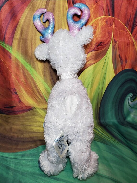 Build A Bear Sparkly White Santas Reindeer Plush Pink Blue Antlers Christmas BAB Stuffed Deer Lights Up Etsy Israel