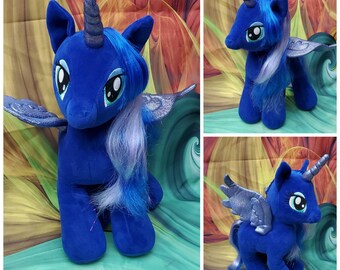 Build A Bear My Little Pony Princess Luna Plush Blue Moon Stuffed BABW Unicorn