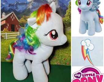 Build A Bear My Little Pony Rainbow Dash Blue Pegasus Unicorn Plush BABW