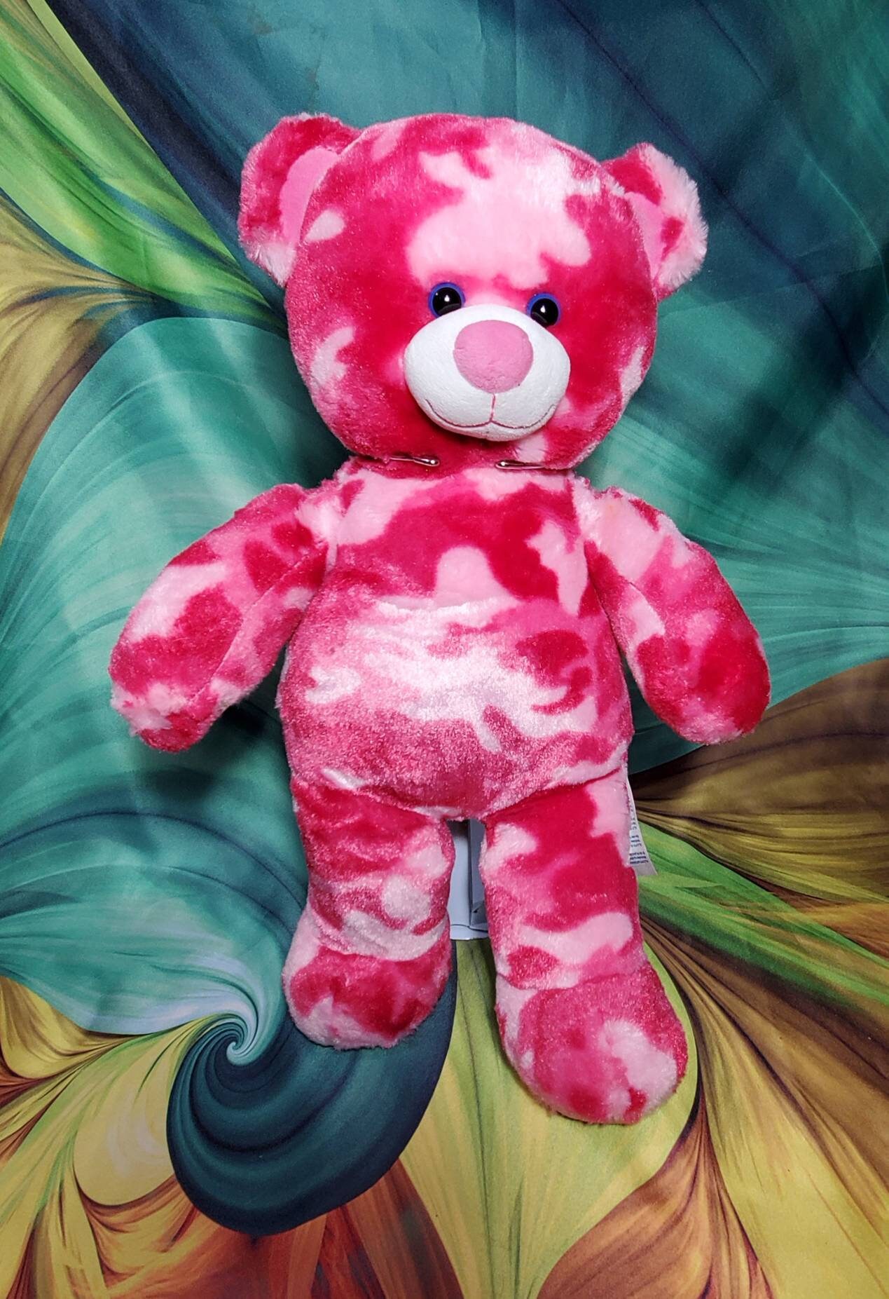 pink camo teddy bear