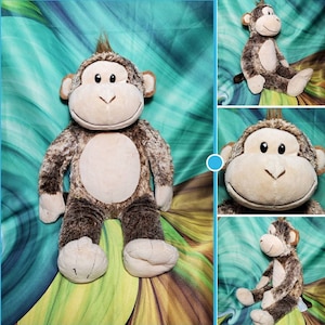 Build a Bear Marble Monkey Chimp Ape 18" Stuffed Plush Frosted Tie Dye Brown Tan