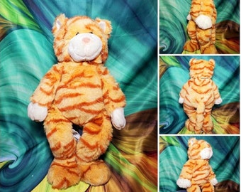 Build A Bear Orange Striped Tabby Cat Plush Tiger 17” BABW Stuffed Toy