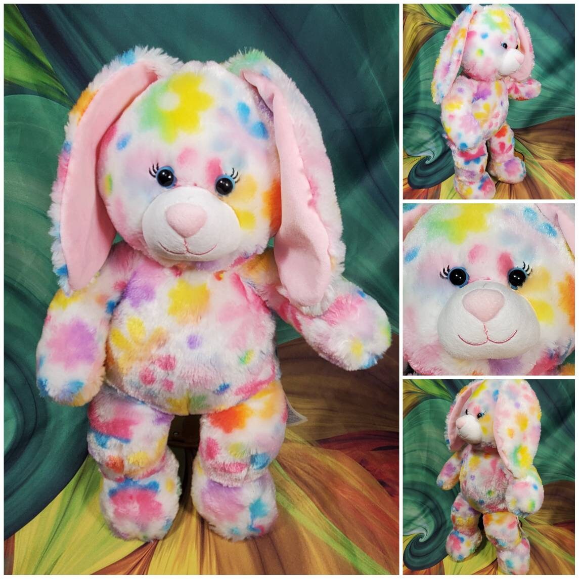 Build A Bear Flowers Bunny Rabbit White 