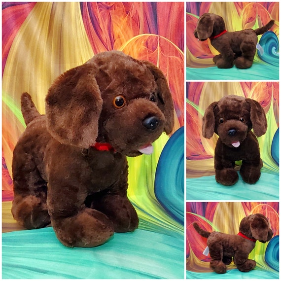 Chocolate lab stuffed animal large deals