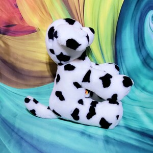Build a Bear Puppy White W/ Black Red Hearts Eye Patch Eye BABW Plush ...