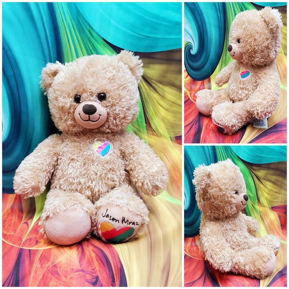 Build a Bear JASON MRAZ Teddy 16” BABW Stuffed Plush Rainbow
