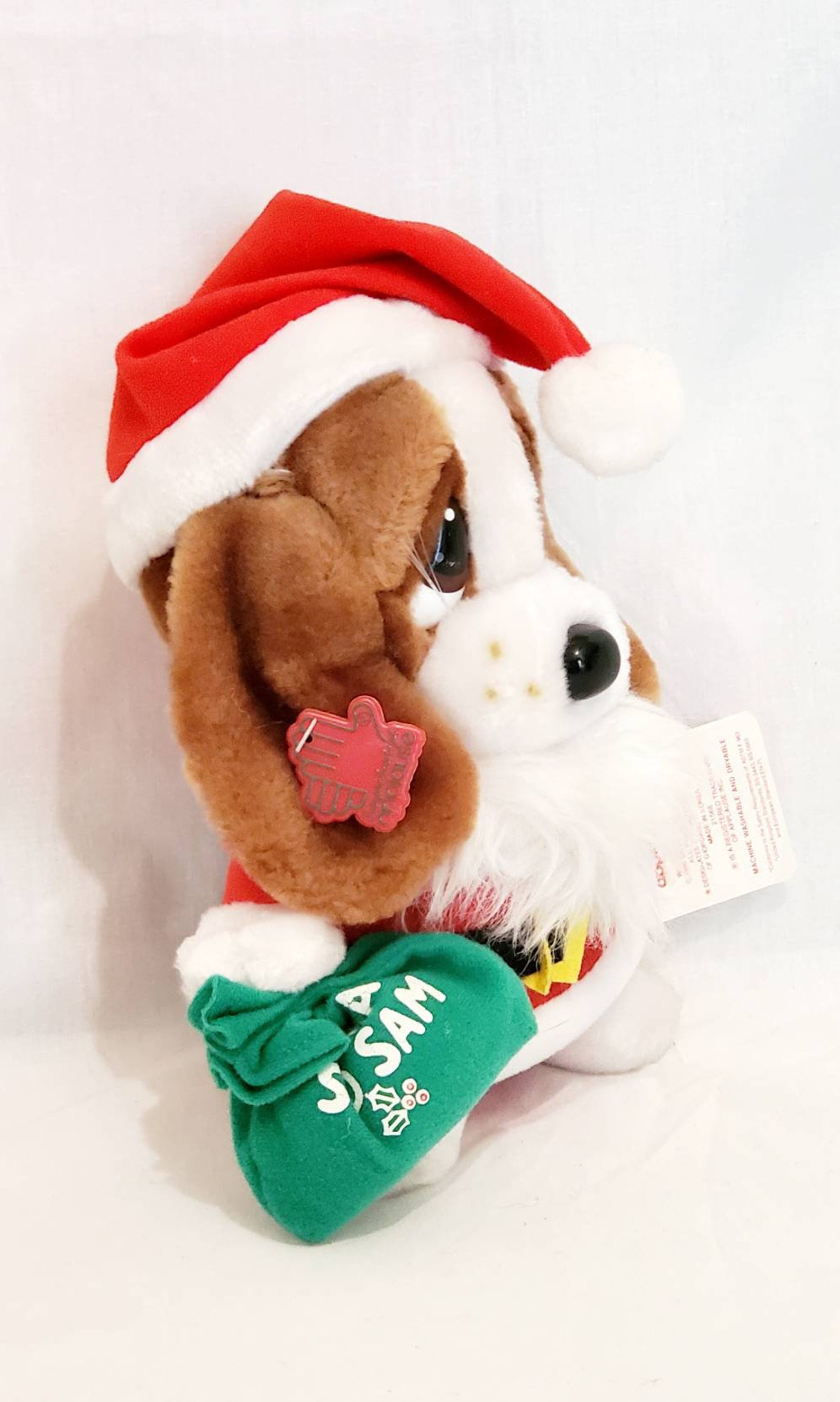 NWT 1988 Applause Sad Sam Dog Christmas Santa 12 Plush | Etsy