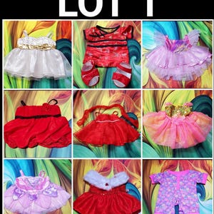 Build A Bear Pink Ballerina Sequin Dress Ruffled Tulle Clothes Dance Outfit Minnie Lot 1
