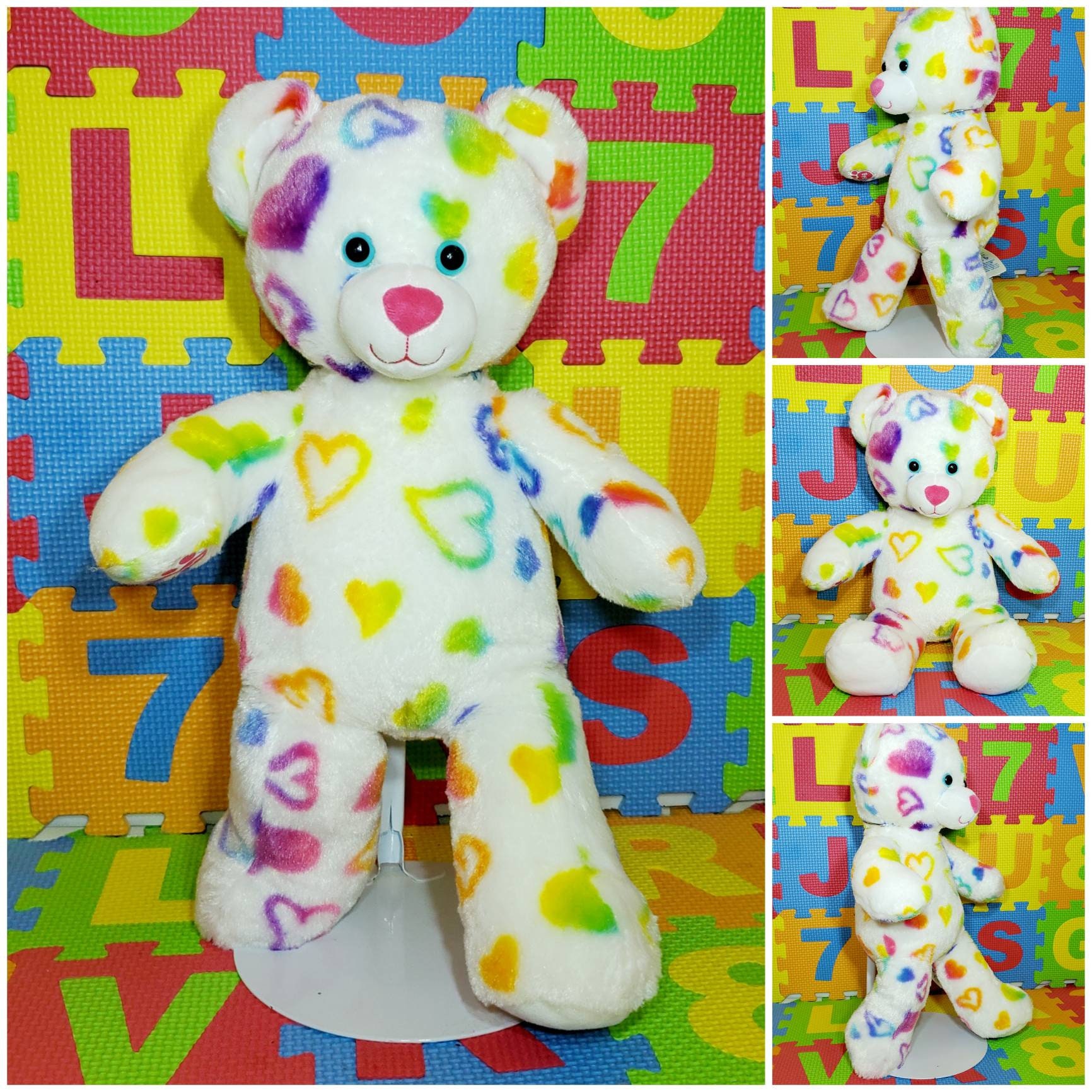 16 Build A Bear Valentines Day Plush White Rainbow Heart | Etsy
