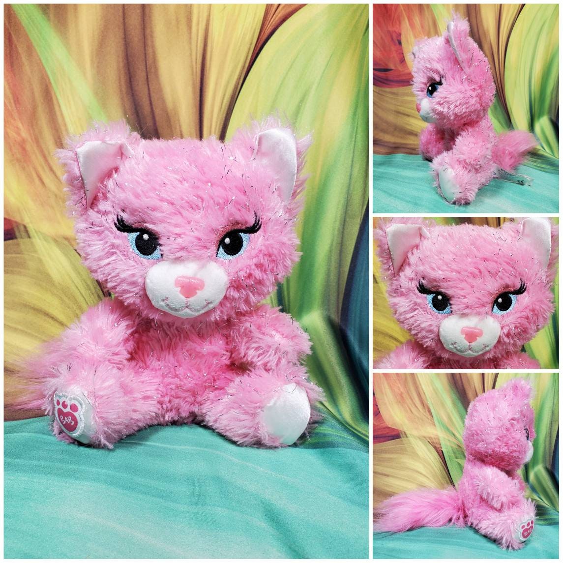 Build a Bear Pink Sassy Cat BAB Buddies 2015 Sparkly Glitter