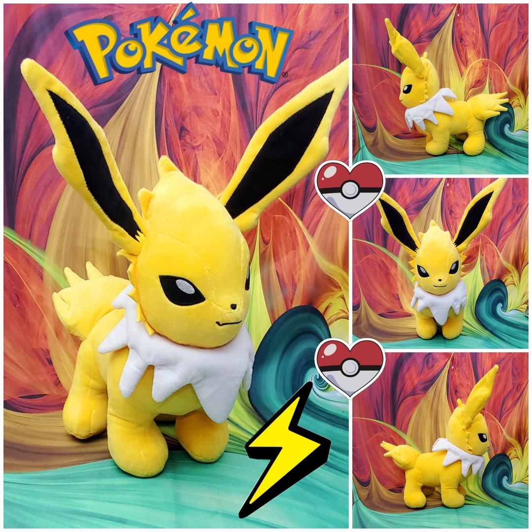 Build a Bear Jolteon Yellow Pokemon Evolution of Eevee Stuffed Plush Etsy