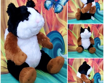 RARE Build A Bear Workshop Guinea Pig Calico Stuffed Plush 12" Hamster