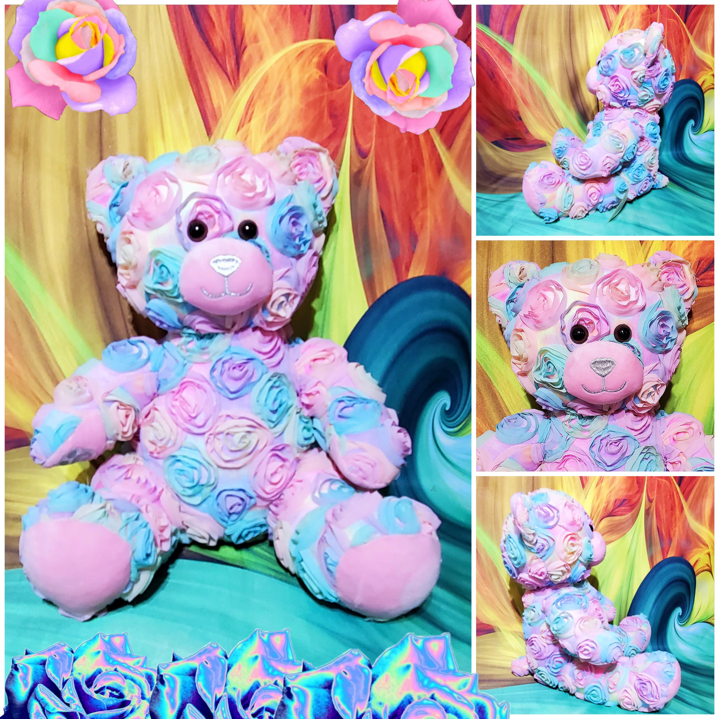 Build-a-bear Pastel Rose Bouquet Plush Teddy Bear 12