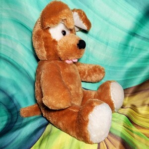 Build A Bear Brown Puppy Dog White Eye Patch 15” Plush BAB Stuffed ...