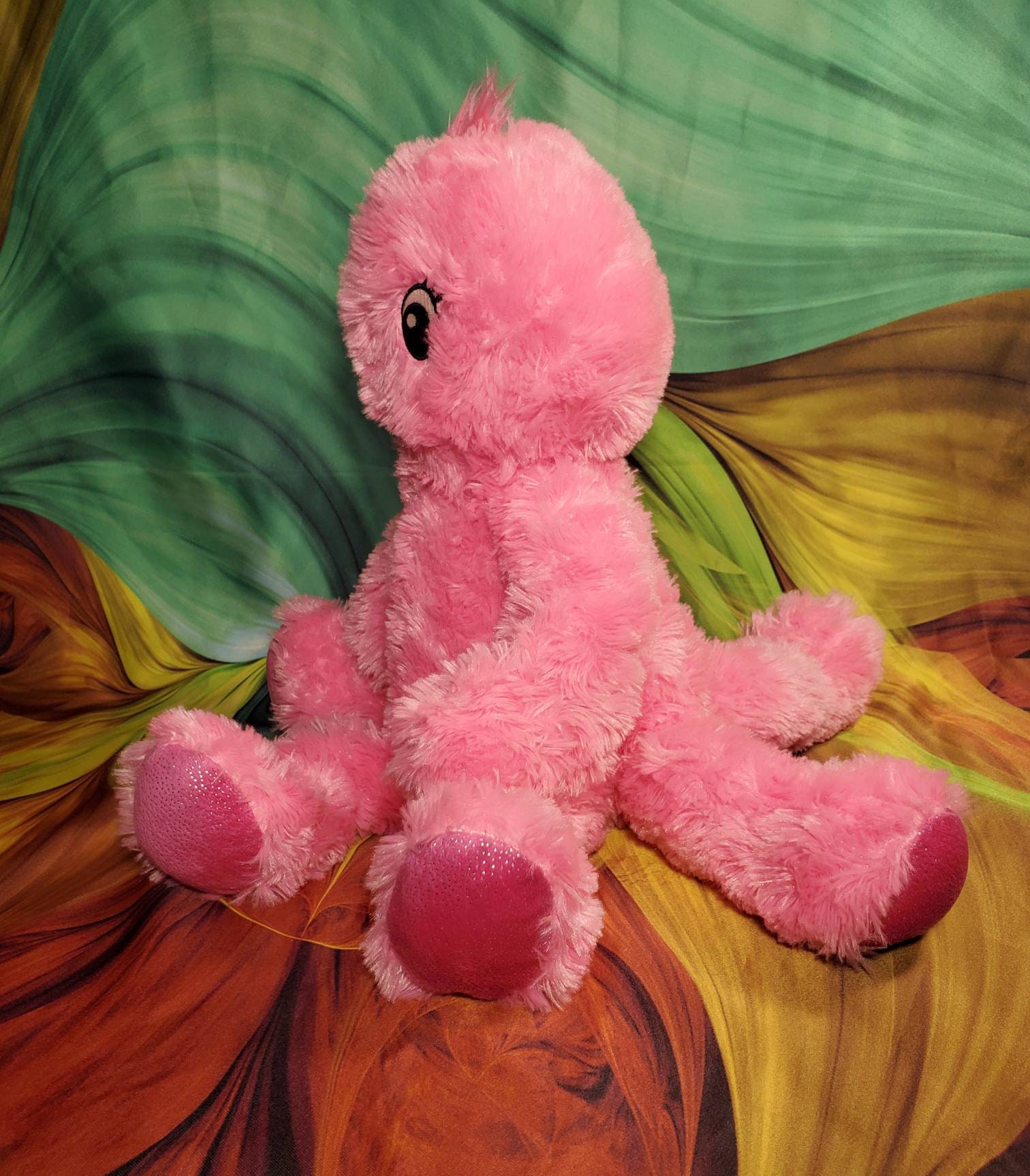 Build a Bear Octopus Plush Pink Sparkle 