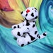 Build a Bear Puppy White W/ Black Red Hearts Eye Patch Eye BABW Plush ...
