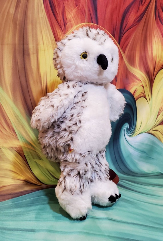 Build a Bear Spotted Snowy Owl Harry Potter Stuffed Animal Plush Rotates  Head