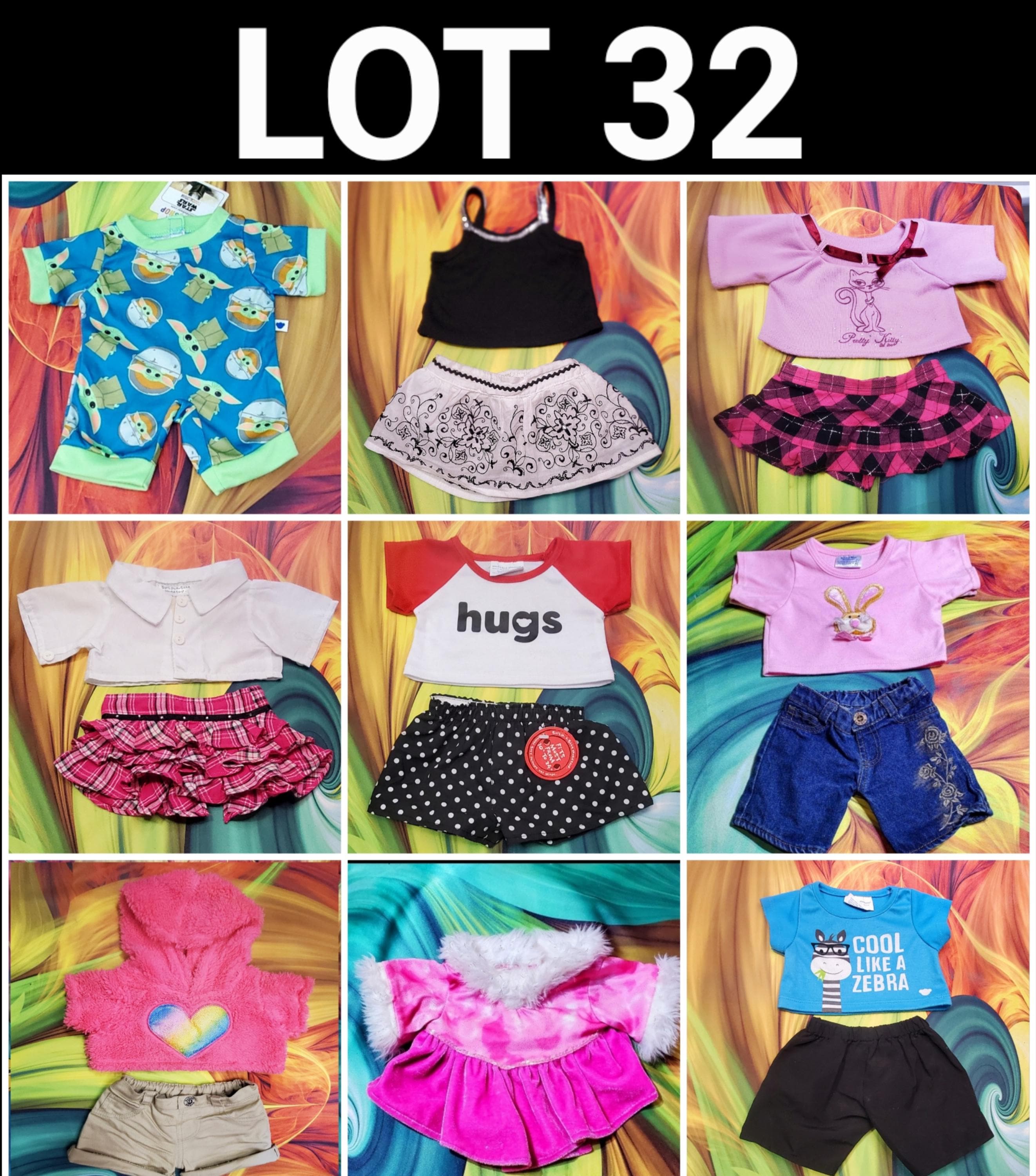 Build A Bear Outfit Shirt Skirt Shorts Denim Tulle Teddy Boy Girls Clothes Lot 32
