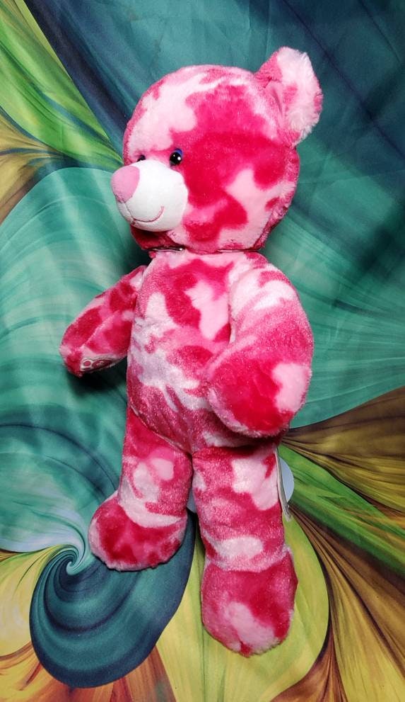 pink camo teddy bear