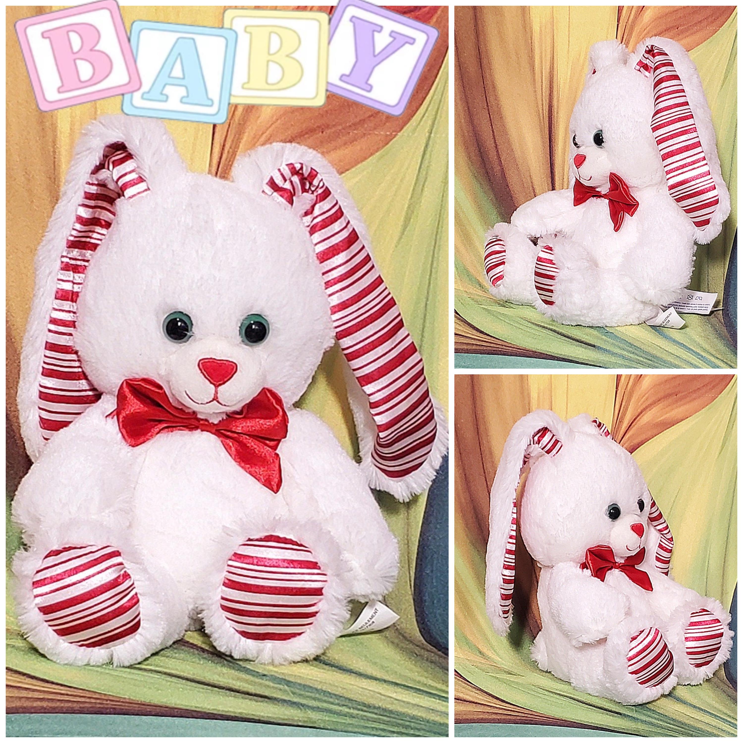 RARE Build-a-bear Peppermint Stripes Bunny Rabbit 8