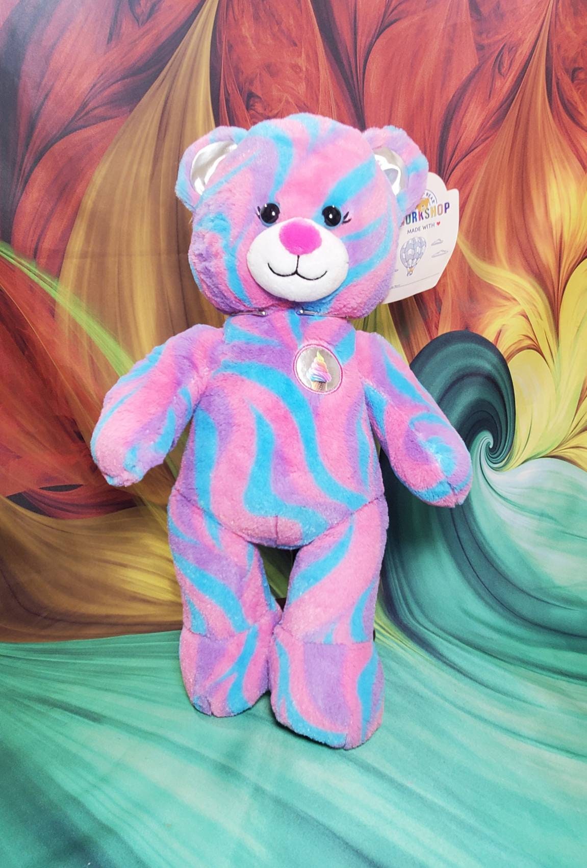 Build a Bear Sweet Swirl Ice Cream Teddy Plush Stuffed BAB Purple