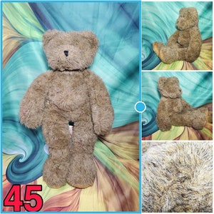 20" Build A Bear Floppy Teddy Cinnamon Brown Black Frosted Long Legged Plush Stuffed #45