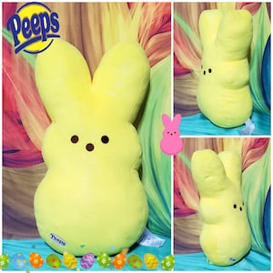 Build-A-Bear Workshop Easter Bunny Peeps Yellow Glitter 16"  Stuffed Plush BAB