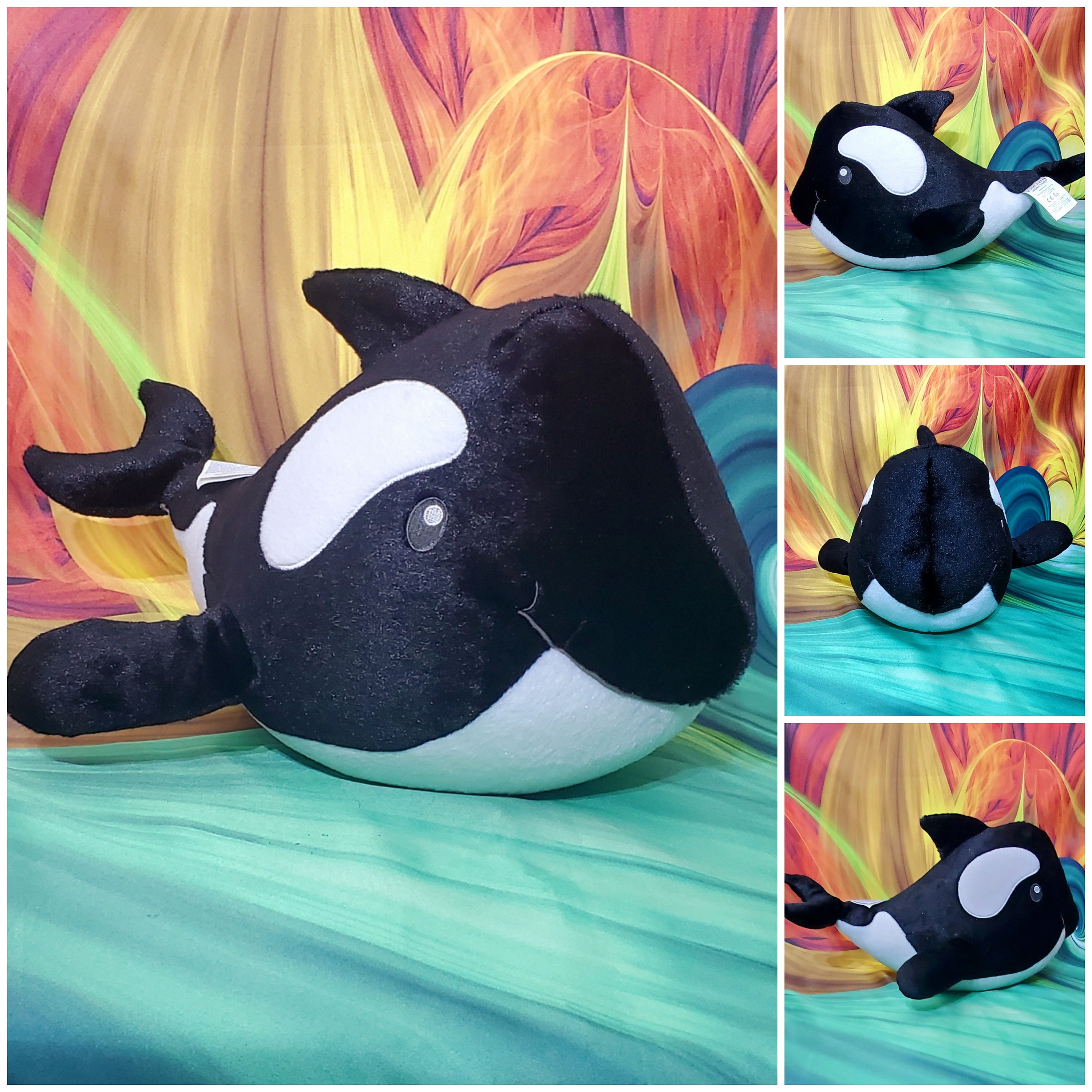 Build A Bear Black White Orca Whale 17 Stuffed BABW Plush Etsy