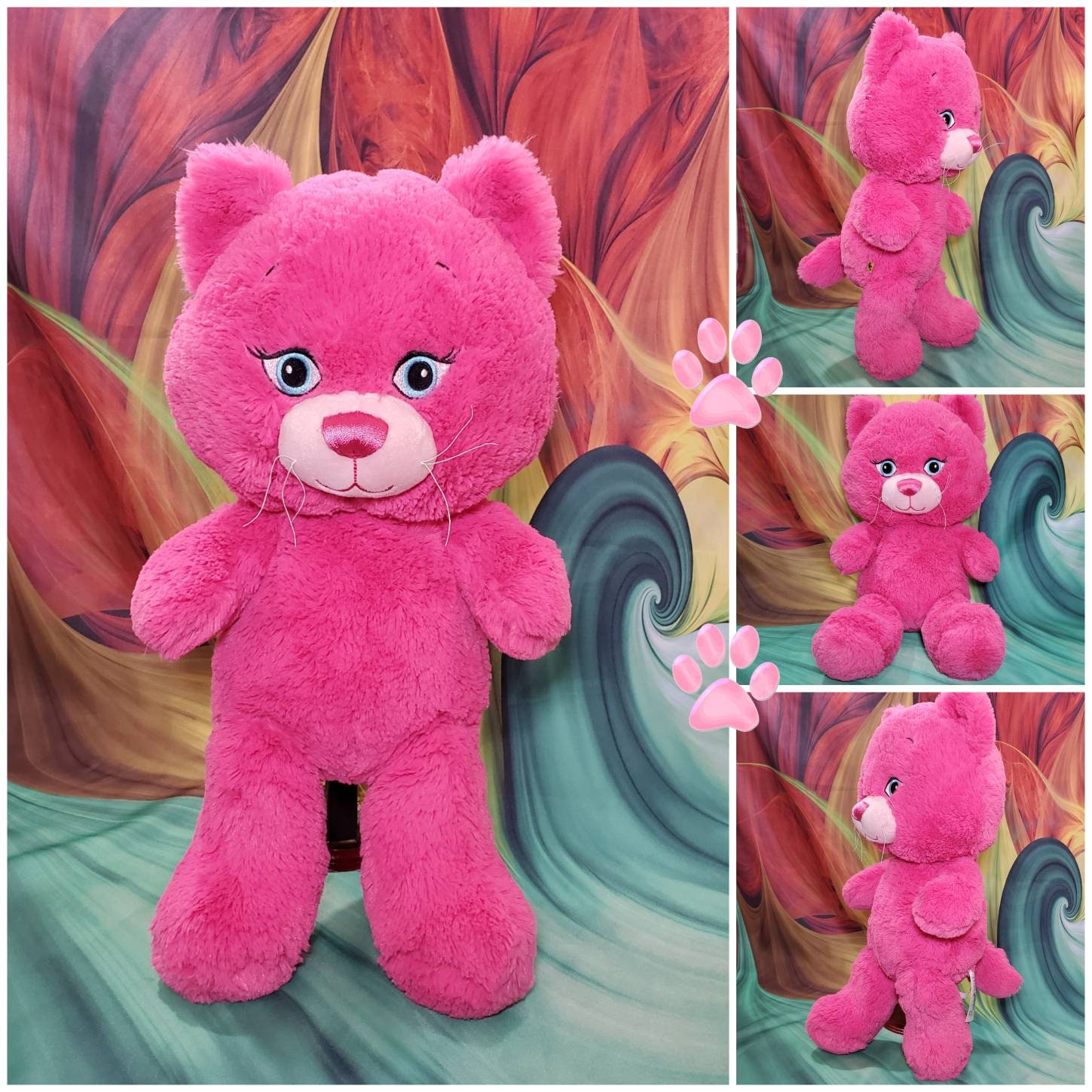19 Build a Bear Big Head Cat Razzy Berry Neon Pink Plush - Etsy 19 Build a Bear Big Head Cat Razzy Berry Neon Pink Plush - Etsy