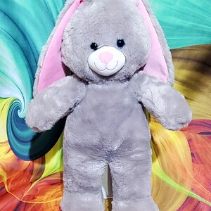RARE Build-a-bear Gray Bunny Rabbit Authentic Retired Stuffed BAB Plush ...