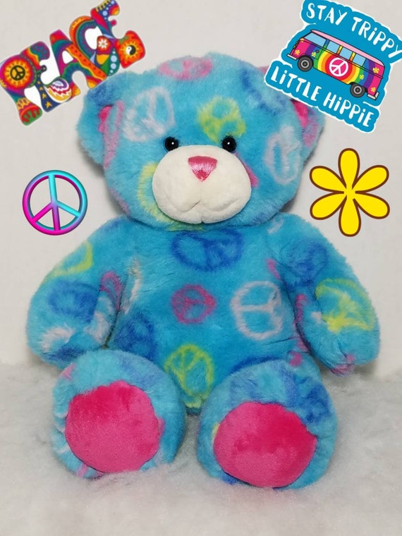 build a bear colorful hearts teddy