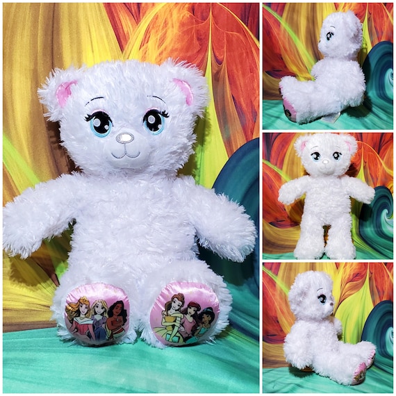 テディベア 白雪姫 Disney White TeddyBear Build-a-bear 25th Anniversary White Sparkle Stuffed Plush