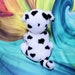 Build a Bear Puppy White W/ Black Red Hearts Eye Patch Eye BABW Plush ...