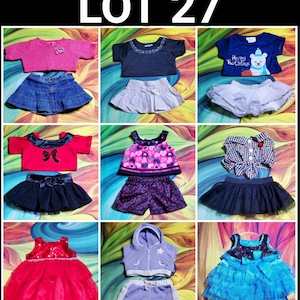 Build A Bear Outfit Shirt Skirt Shorts Denim Sweater Dress Teddy Clothes Lot 27